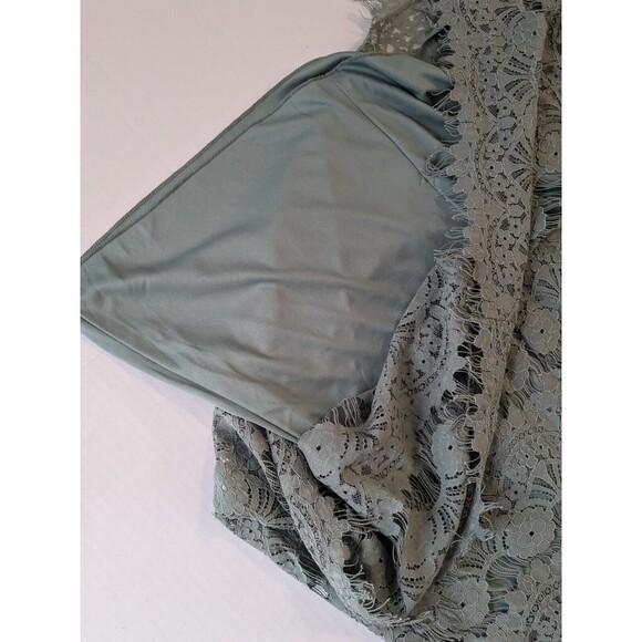 Speechless A-Line Dress Size Small Sage Floral Pattern Lace over Knit Li… - Picture 5 of 11